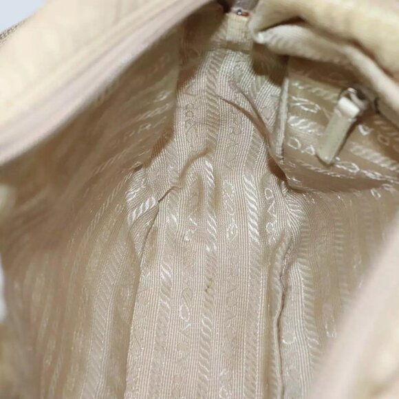 PRADA Shoulder Bag Nylon Beige Silver Auth - Picture 11 of 16